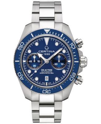Certina - Men's Swiss Automatic Chronograph DS Action Stainless Steel Bracelet Watch 45mm