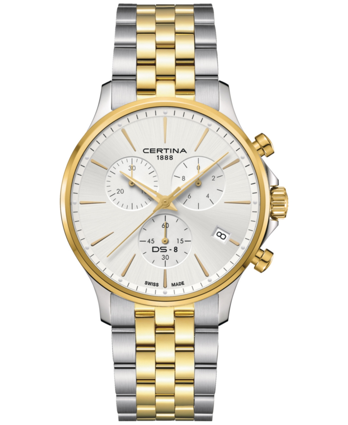 Men's Swiss Chronograph Ds-8 Two-Tone Stainless Steel Bracelet Watch 41mm - Silver
