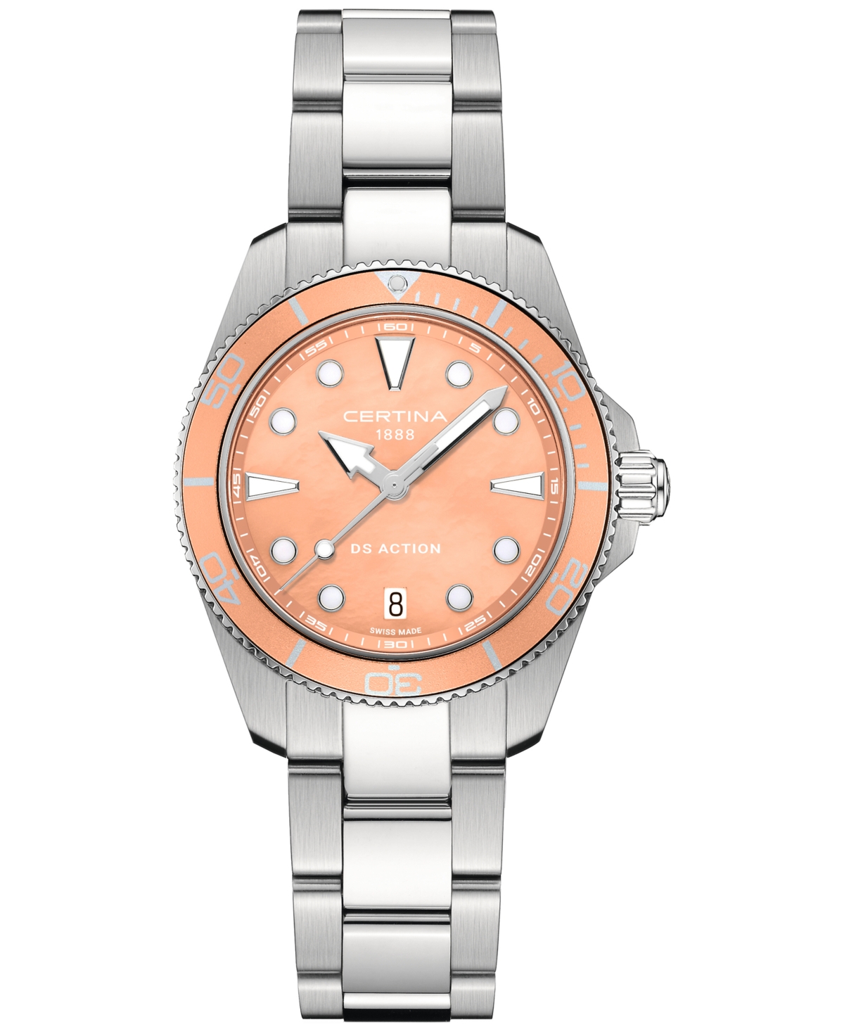 Women's Swiss Ds Action Stainless Steel Bracelet Watch 35mm - Mother Of Pearl