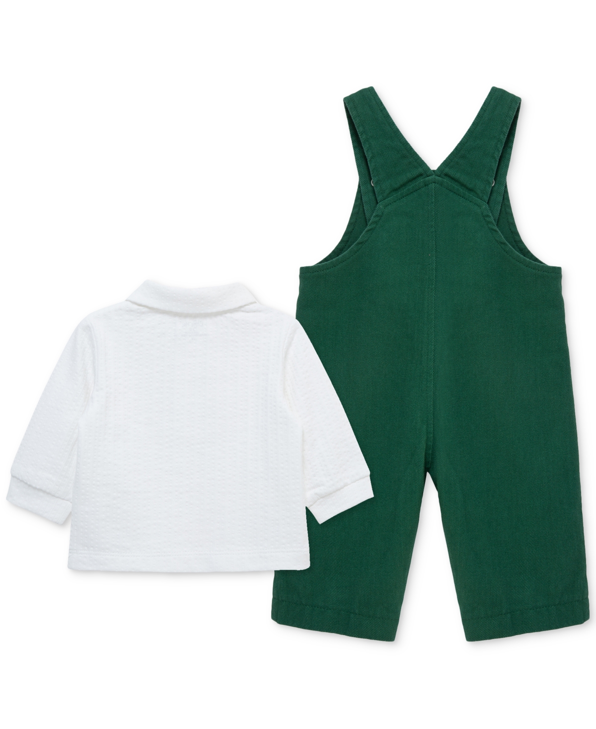 Little Me Baby Boys Merry Cotton Top & Overall, 2 Piece Set In Multi
