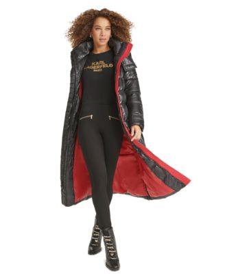 Women's Shine Hooded Belted Puffer Coat