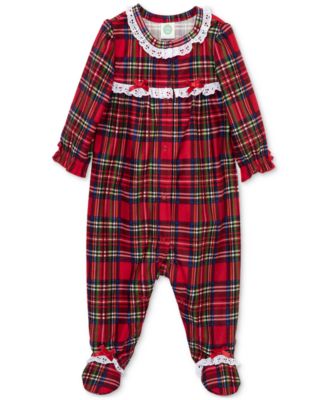 Little Me - Baby Girls Plaid Footed Coverall