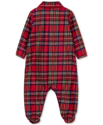 Baby Boys Plaid Footed Coverall
