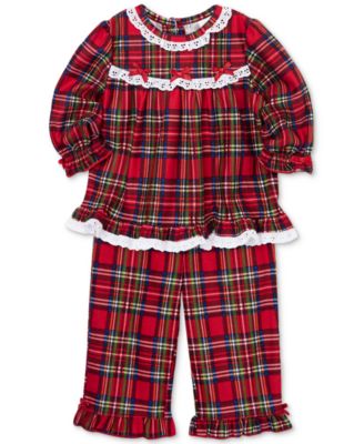 Toddler Girls Plaid & Lace Top & Pants, 2 Piece Set