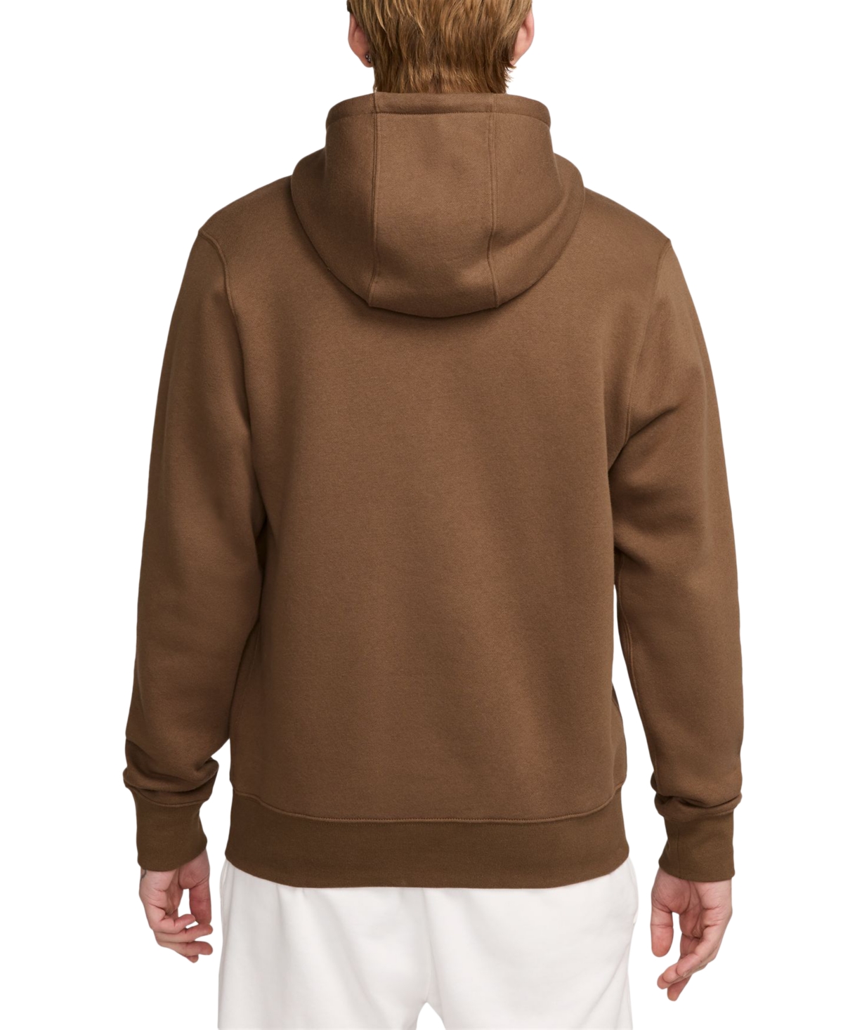 Nike Men's Club Fleece Standard-fit Logo-print Hoodie In Brown