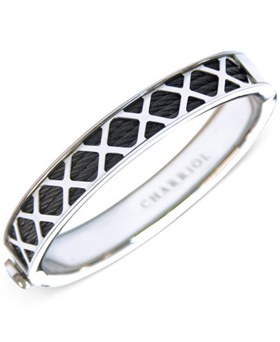 CHARRIOL Womens Black and Silver-Tone Multi-X Cable Bangle Bracelet