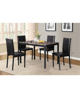 Citico 5-Piece Metal Dinette Set with Laminated Faux Marble Top