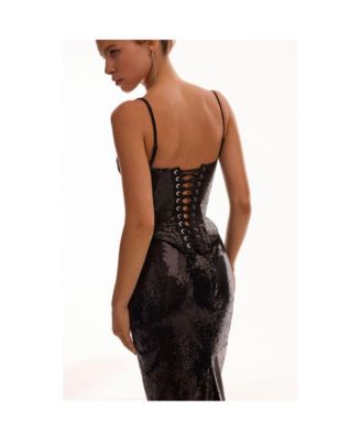 Women's Dramatic fitted sequined maxi skirt