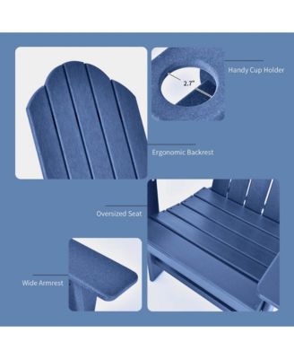 2 PCS Patio Adirondack Chair Side Table HDPE Weather Resistant Cup Holder