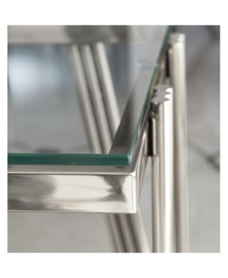 20" Square Glass End Table