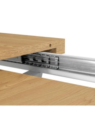 Streamdale Retractable Dining Table, Wood Color, Seats 4-6, Cross Base