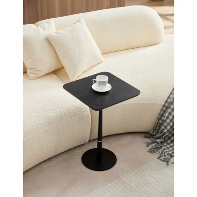 Streamdale Square Side Table – 1 Pc, MDF & Metal, Minimalist Design, Waterproof Surface, Compact Accent Table for Living Room or Lounge