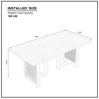 70.87" Rectangular Waves Dining Table (6-Person)