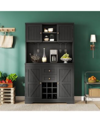 Farmhouse Coffee/Wine Bar Cabinet with Storage