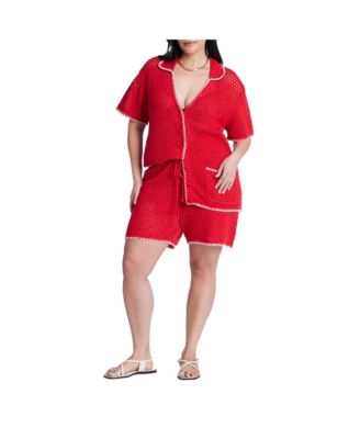 Women's Plus Size Crochet Knitted Short