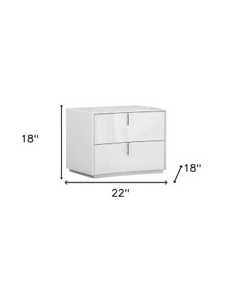 Contemporary Two-Drawer Nightstand – Manufactured Wood Design for Bedroom Storage