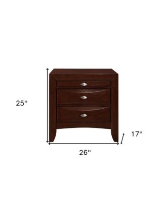 Charming Wood Nightstand with Three Drawers for Bedroom