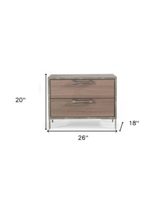 Two Drawer Nightstand with Storage for Bedroom Bedside Table with Drawers