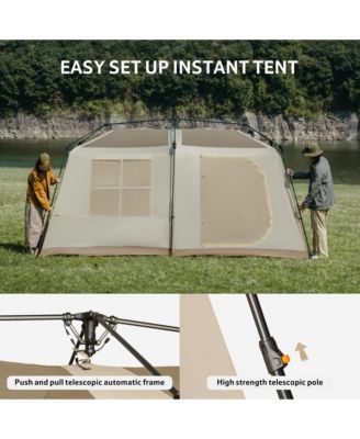 Village Camping Tent,4/6/8 Person Tents for Camping, 60S Easy Setup Instant Tent for Family Camping, Car Camping
