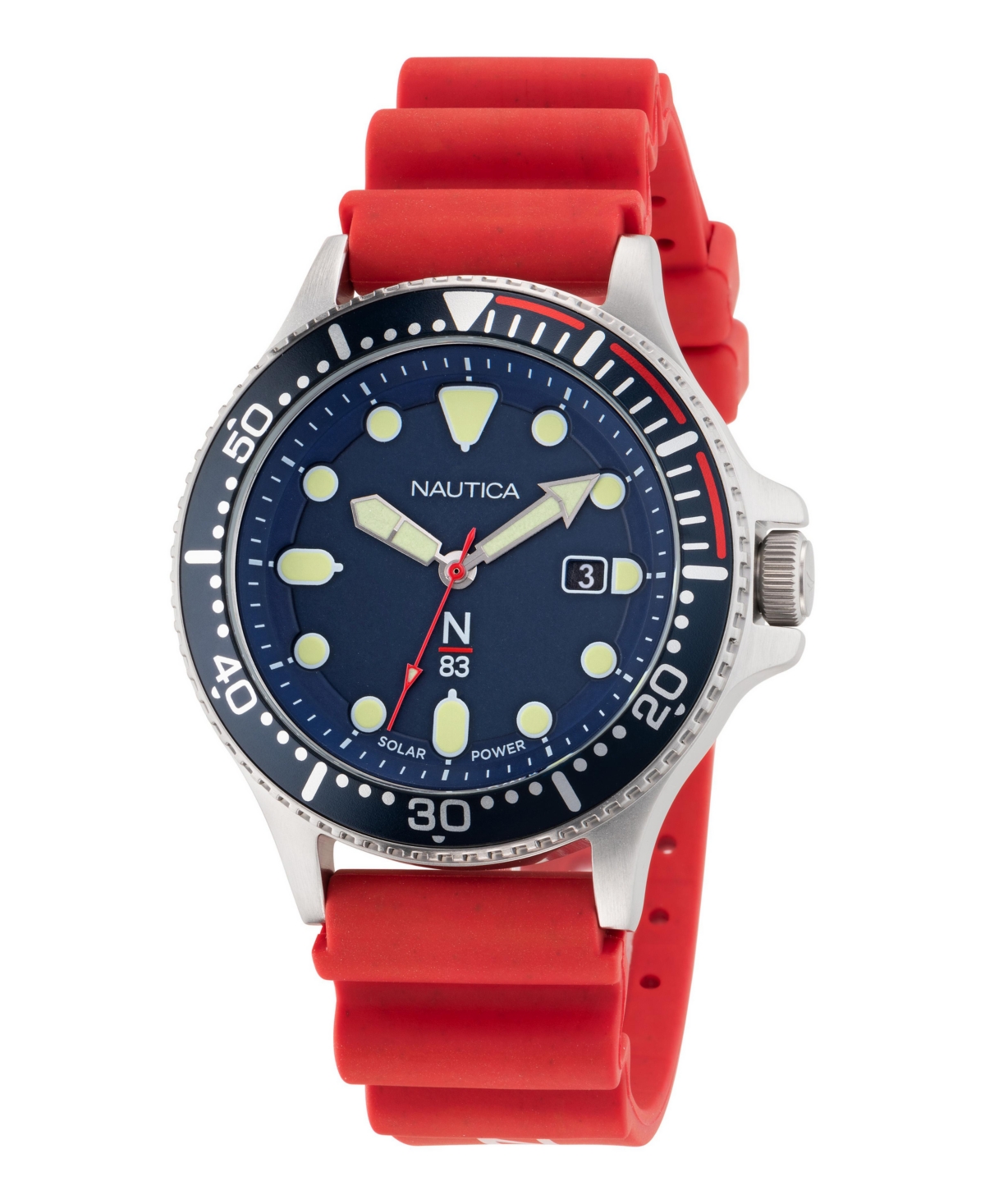 Men's Analog Red Polyurethane Watch, 43mm - Red