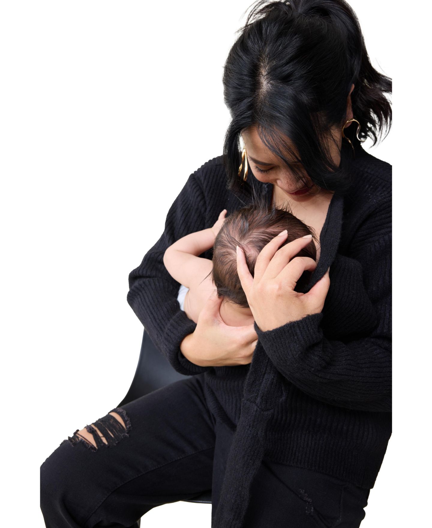 Женские свитеры Maternity Ingrid + Isabel Side Tie Nursing, цвет: Чёрный — фото 4
