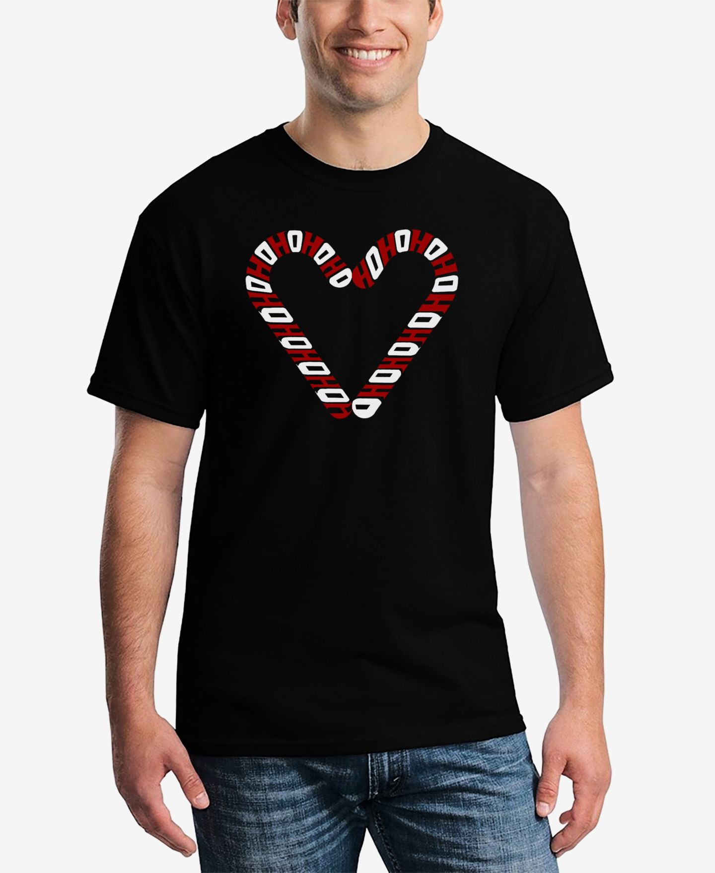Мужская футболка LA Pop Art Candy Canes Word Art, цвет: Чёрный — фото 1