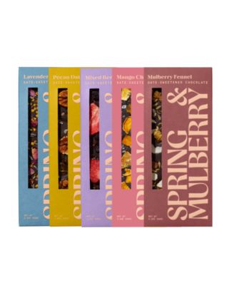 Embellished Collection Date-Sweetened Dark Chocolate Bar Gift Set, 5-Pack
