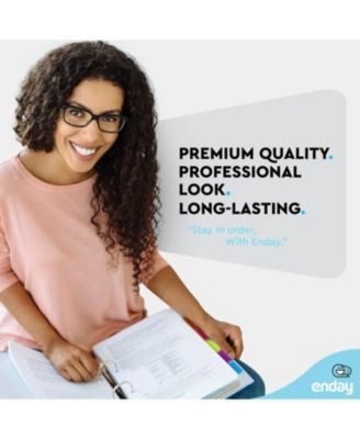 Binder Dividers with Tabs, 8 Dividers for 3 Ring Binder Standard Index Folder Dividers, Plastic Multicolor Dividers with White Insertable Tabs – by Enday