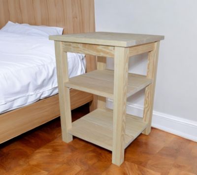 Solid Wood Nightstand for Bedroom Storage and Bedside Organization