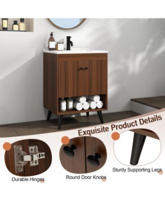 25 Inch Wooden Bathroom Storage Cabinet with Sink