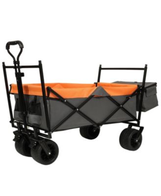 Streamdale 480Lbs Collapsible Wagon with Canopy, 7" All-Terrain Wheels, Orange