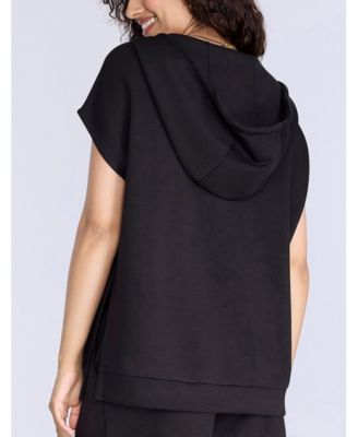 Maternity V-Neck Short Sleeve Hooded Top - Motherhood