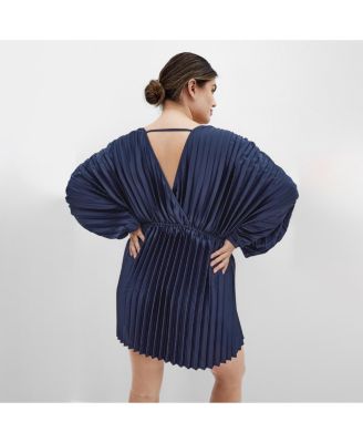 Plus Size Chloe Accordion Sleeve Pleat Dress