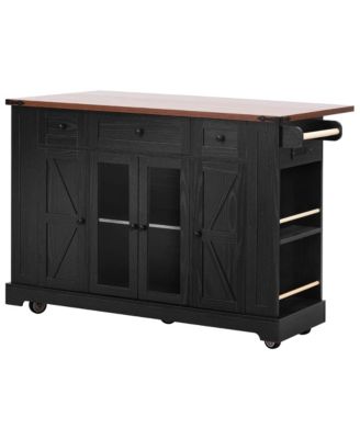  53" Farmhouse Kitchen Island Cart