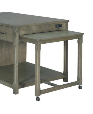 Extendable Kitchen Island Cart w/ Power Outlets & Storage