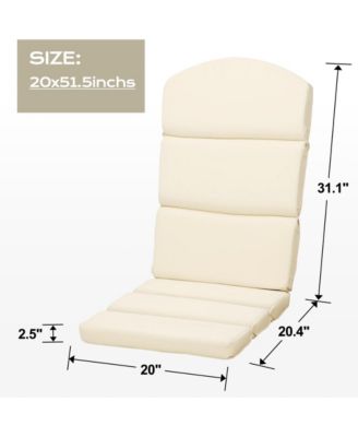 Patio Chair Cushions for Adirondack Chairs, High-Back Design, 52"x20"x2.5" Olefin Fabric Slipcovers with Ties, for Outdoor Furniture, Set of 2