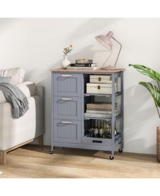 3-Drawer Rolling Utility Kitchen Island Storage Cart