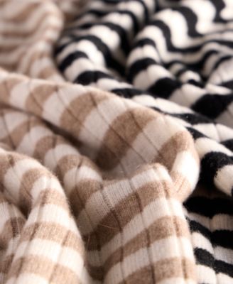Women's 100% Cashmere Striped Scarf, Exclusively at Macy's