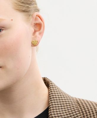 Signature Quilted Heart Bag Stud Earrings