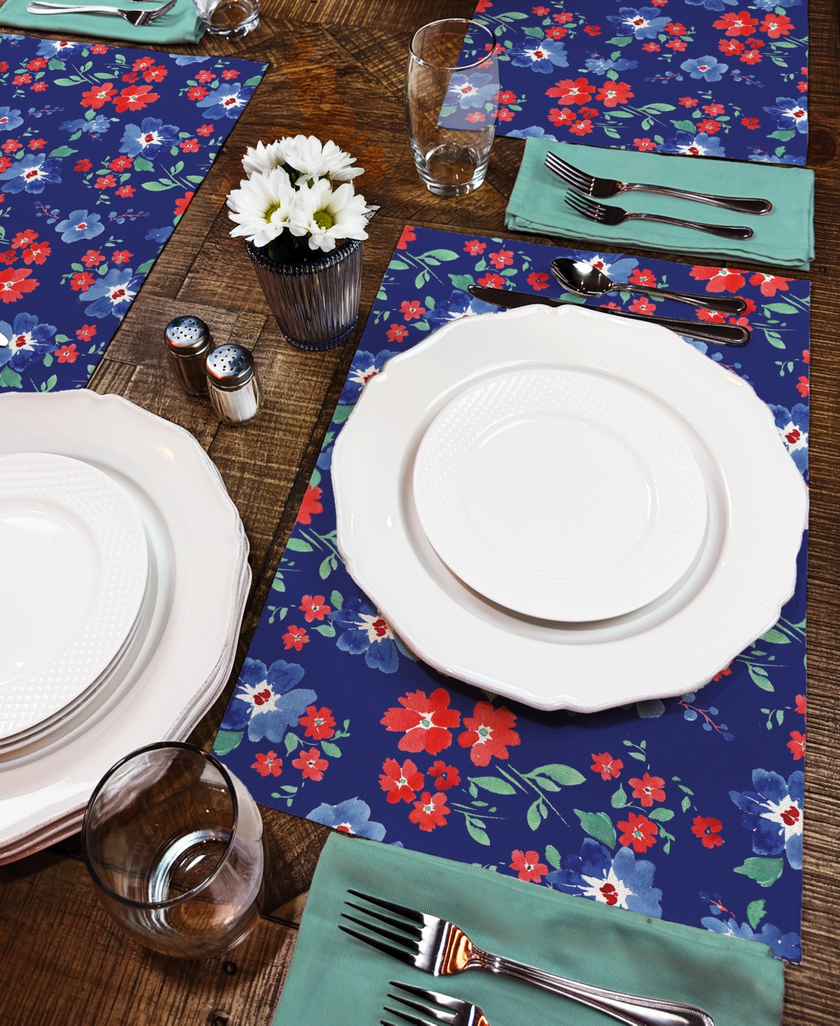 Counterart Freedom Flowers Premier Fabric Placemats, Set Of 4
