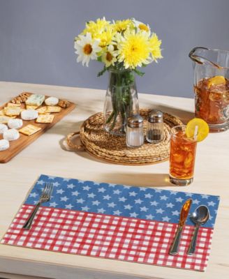 Old Glory Gingham Premier Fabric Placemats, Set of 4