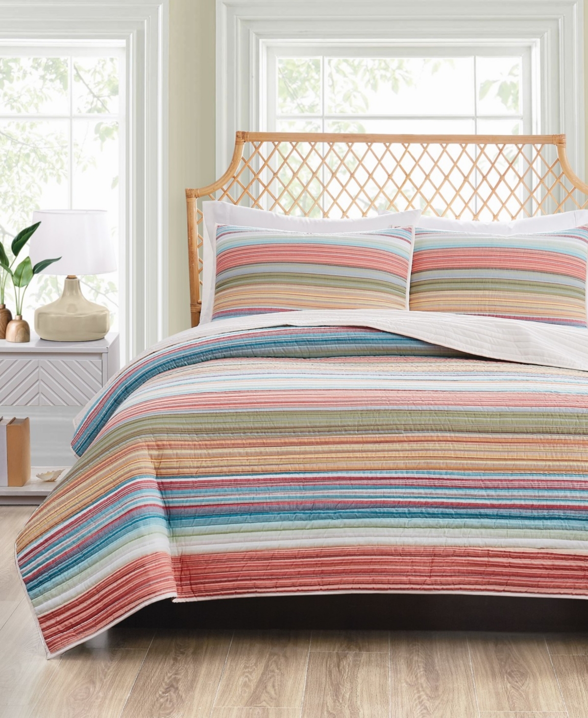 Oceanfront Resort Palm Beach Yarn Dye Stripe 2-pc. Quilt Set, Twin In Multi