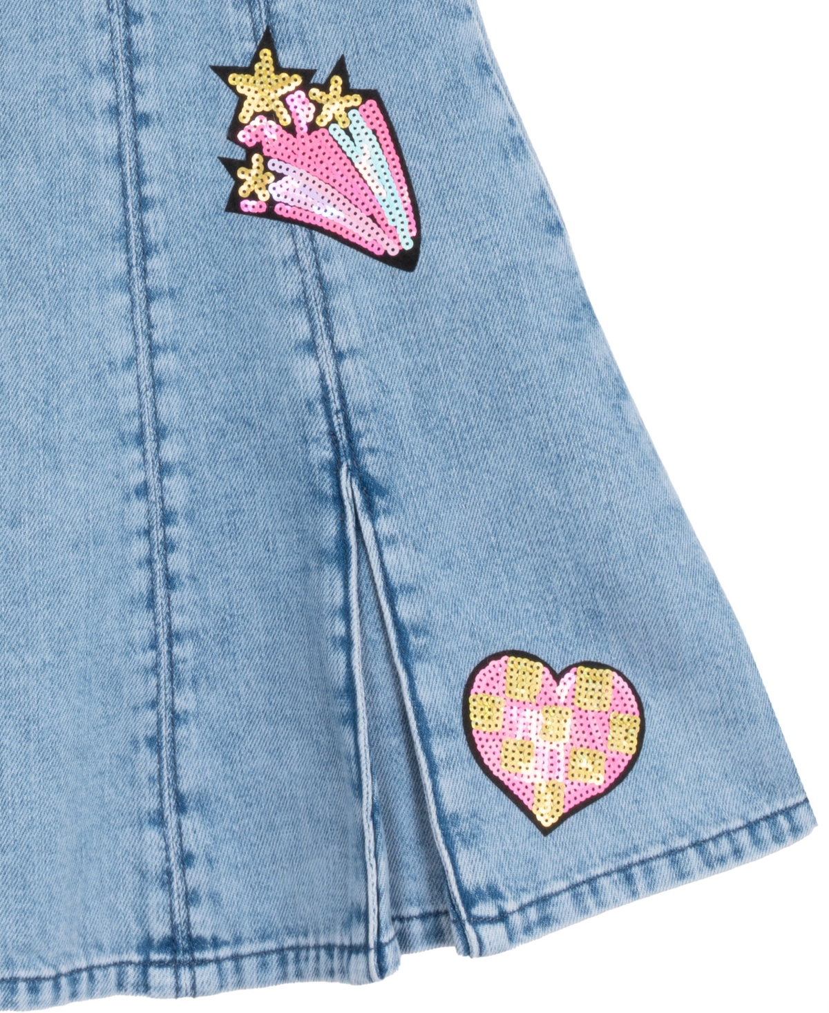 Sparkle & Shine Toddler And Little Girls 2-piece Stripe T-shirt And Denim Jumper Dress Set