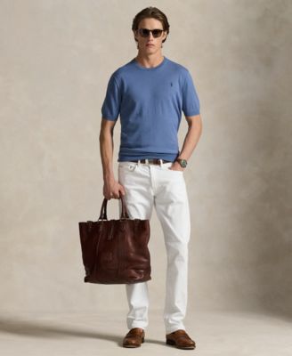 Men's Cotton Crewneck Short-Sleeve Sweater