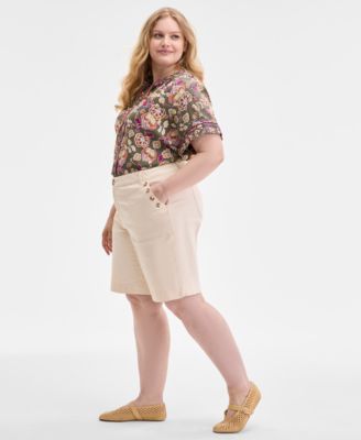 Trendy Plus Size AbSolution Skyrise Utility Bermuda Shorts