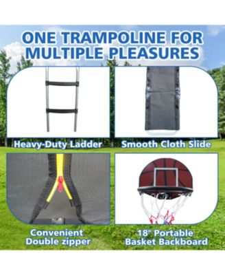 Streamdale 12' Pumpkin Trampoline with Slide and Enclosure