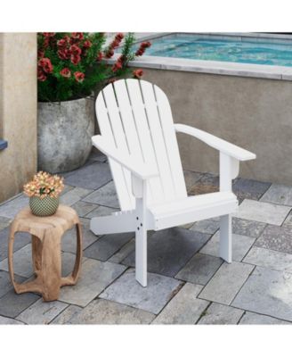 Acacia Wood Lounge Patio Adirondack Chair with Inclined Seat