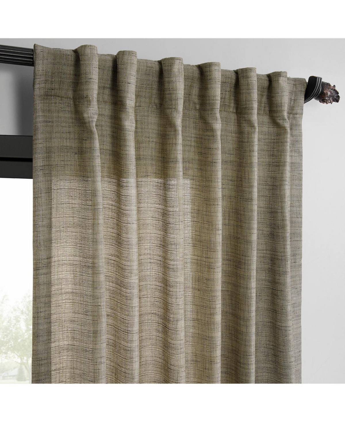 Half Price Drapes Grey Raw Weave Linen Curtains (2 Panels) Rod Pocket Window Curtains And Drapes, 50w X 96l