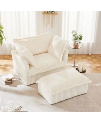 Upholstered Armchair with Ottoman (Set of 2)