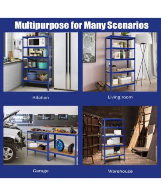 71 inch Heavy Duty Steel Adjustable 5 Level Storage Shelves